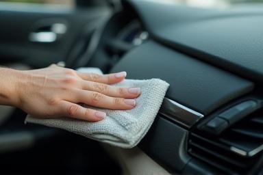Detailaufnahme der Innenraumreinigung mit Kräuterduft